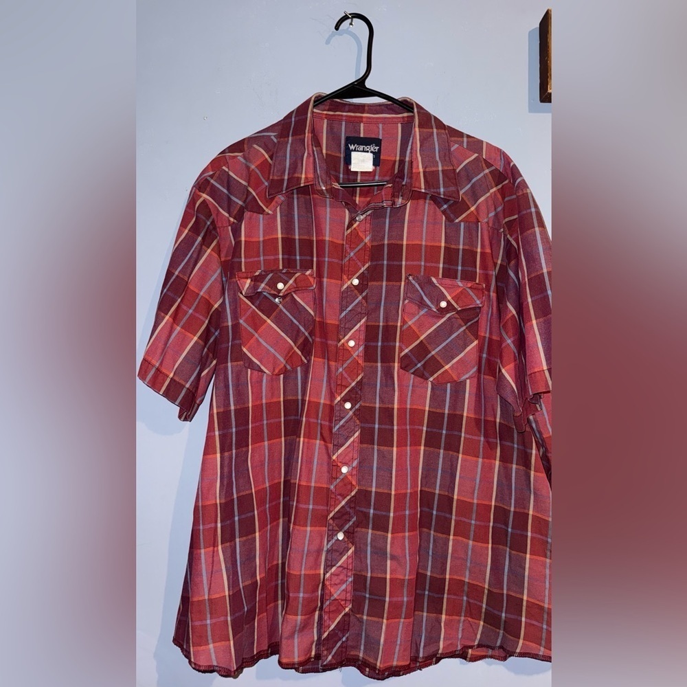 Wrangler Western Plaid Snap Button Shirt | Men’s 2X Big & Tall